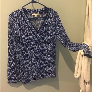 Michael Kors royal blue and white tunic, XS, EUC.